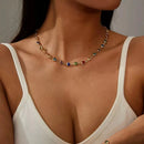 Conjunto Colar e Pulseira de Corações coloridos