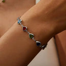 Conjunto Colar e Pulseira de Corações coloridos